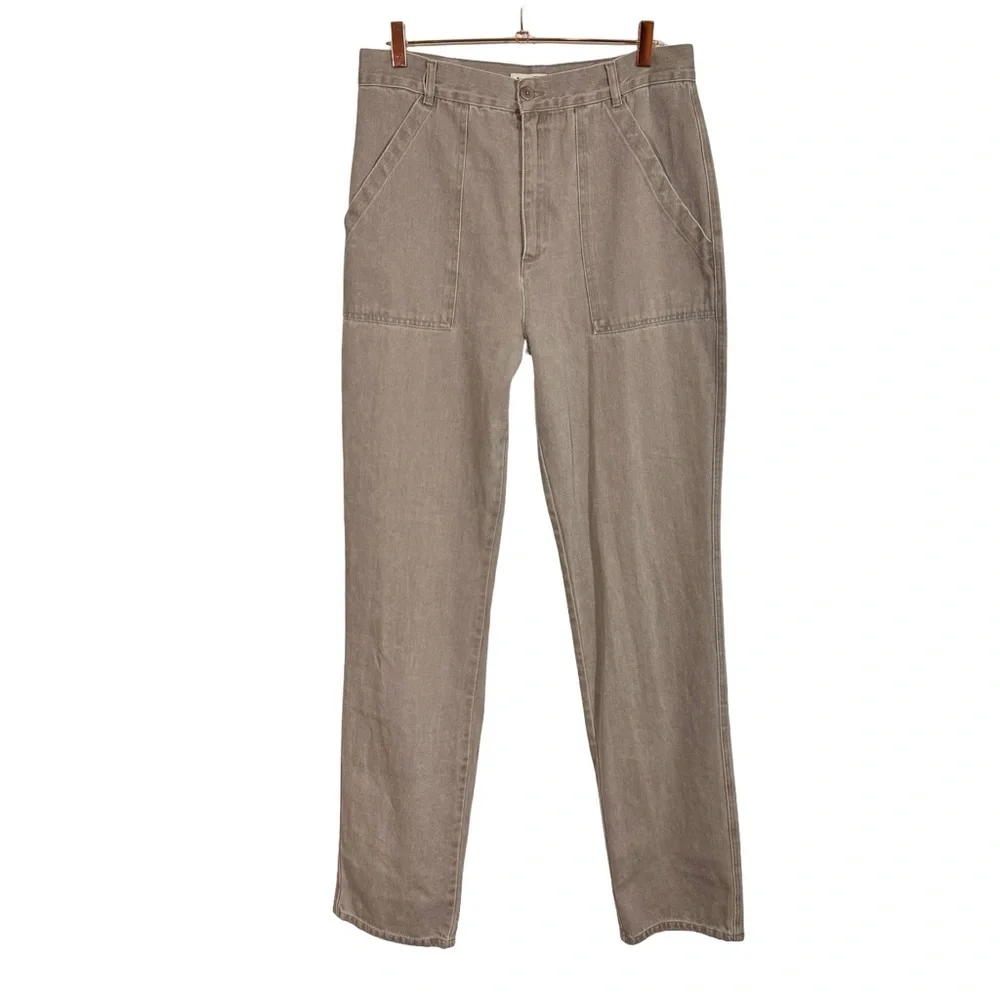 Djerf Avenue Straight-Leg Utility Pants in Taupe - Picture 3 of 14